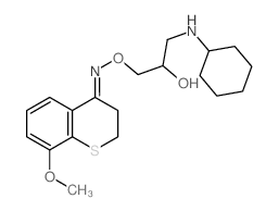 4H-1-Benzothiopyran-4-one,2,3-dihydro-8-methoxy-, O-[3-(cyclohexylamino)-2-hydroxypropyl]oxime Structure
