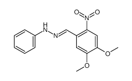 苯甲醛, 4,5-二甲氧基-2-硝基-, 苯基腙结构式