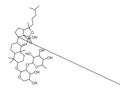 (20S)-3β-[2-O-(6-Deoxy-β-D-glucopyranosyl)-β-D-xylopyranosyloxy]-12α,20-dihydroxy-5α-lanost-9(11)-en-18-oic acid 18,20-lactone结构式