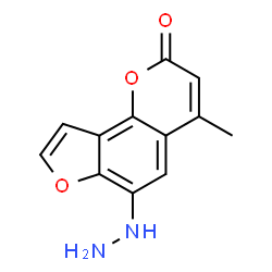 2H-Furo[2,3-h]-1-benzopyran-2-one,6-hydrazino-4-methyl-(9CI) Structure