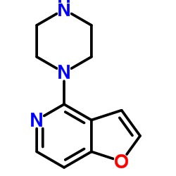 4-哌嗪-1-基-呋喃并吡啶结构式