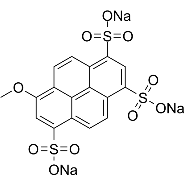 8-甲氧基芘-1,3,6-三磺酸三钠盐结构式