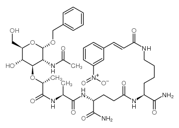Ac-α-benzyl-muramyl-Ala-D-Glu(Lys(trans-(3-nitrocinnamoyl))-NH2)-NH2 picture