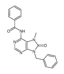N6-benzoyl-9-benzyl-7,8-dihydro-7-methyl-8-oxoadenine结构式
