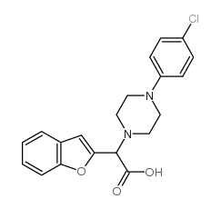 苯并呋喃-2-基-[4-(4-氯苯基)哌嗪-1-基]乙酸结构式
