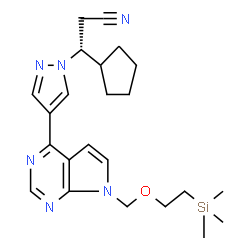 (3R)-3-环戊基-3-[4-(7-[2-(三甲基硅基)乙氧基]甲基-吡咯并[2,3-D]嘧啶-7H-4-基)-1H-吡唑基]丙腈结构式