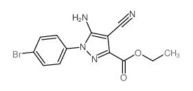 5-氨基-1-(4-溴苯基)-4-氰基吡唑-3-羧酸乙酯结构式