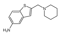 2-(piperidin-1-ylmethyl)-1-benzothiophen-5-amine结构式