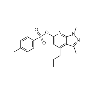 1,3-二甲基-4-丙基-1h-吡唑并[3,4-b]吡啶-6-基4-甲基苯-1-磺酸盐结构式