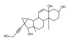 3β,5β,17β-三羟基-17α-(3-羟基-1-炔丙基<丙炔基>)-15β,16β-亚甲基-5β-雄甾-6-烯-17-酮结构式