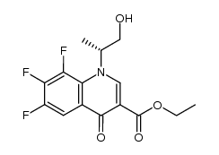 (+)-ethyl 1,4-dihydro-1-[1(R)-(hydroxymethyl)ethyl]-4-oxo-6,7,8-trifluoroquinoline-3-carboxylate结构式
