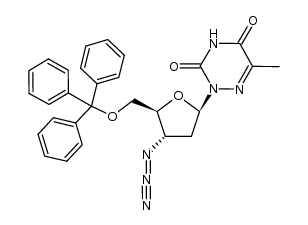 3'-azido-3'-deoxy-5'-O-trityl-6-azathymidine Structure