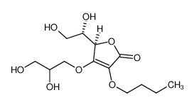 (5R)-3-butoxy-5-((S)-1,2-dihydroxyethyl)-4-(2,3-dihydroxypropoxy)furan-2(5H)-one结构式