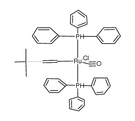 Ru(CO)Cl(HCCH-t-Bu)(PPh3)2 Structure