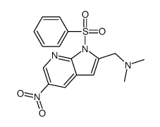 N,N-Dimethyl-1-[5-nitro-1-(phenylsulfonyl)-1H-pyrrolo[2,3-b]pyrid in-2-yl]methanamine结构式