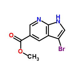 3-溴-1H-吡咯并[2,3-b]吡啶-5-羧酸甲酯结构式