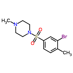 1-((3-溴-4-甲基苯基)磺酰)-4-甲基哌嗪结构式