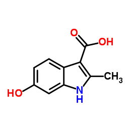 6-Hydroxy-2-methyl-1H-indole-3-carboxylic acid结构式