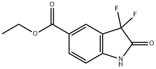 3,3-二氟-2-氧代-2,3-二氢-1H-吲哚-5-羧酸乙酯结构式