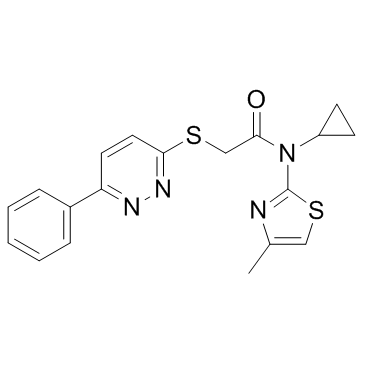 N-Cyclopropyl-N-(4-methyl-2-thiazolyl)-2-[(6-phenyl-3-pyridazinyl)thio]acetamide结构式