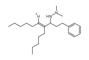 (E)-1,1-dimethyl-2-(4-pentyl-1-phenyldec-4-en-3-yl-5-d)hydrazine结构式
