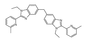 1-ethyl-5-[[1-ethyl-2-(6-methylpyridin-2-yl)benzimidazol-5-yl]methyl]-2-(6-methylpyridin-2-yl)benzimidazole Structure