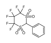 4,4,5,5,6,6-hexafluoro-2-phenyl-1,3-dithiane 1,1,3,3-tetraoxide结构式