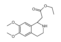 1-Isoquinolineacetic acid, 1,2,3,4-tetrahydro-6,7-dimethoxy-, ethyl ester, (1S)- Structure