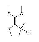 2-[Bis(methylthio)methylene]-1-methylcylopentanol Structure