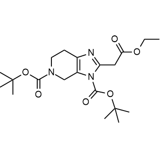 3H-咪唑并[4,5-c]吡啶-3,5(4H)-二羧酸,2-(2-乙氧基-2-氧代乙基)-6,7-二氢-3,5-二(1,1-二-二甲基乙基)酯结构式