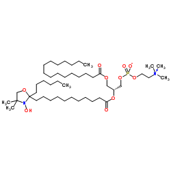 1-棕榈酰基-2-硬脂酰基-(12-羟基)-sn-甘油-3-磷酸胆碱结构式