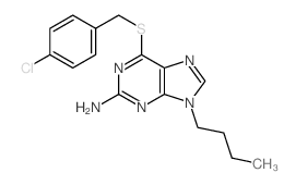 9H-Purin-2-amine,9-butyl-6-[[(4-chlorophenyl)methyl]thio]-结构式