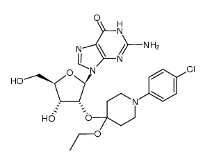 2'-O-[1-(4-Chlorophenyl)-4-ethoxypiperidin-4-yl]guanosine结构式