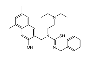 3-benzyl-1-[2-(diethylamino)ethyl]-1-[(6,8-dimethyl-2-oxo-1H-quinolin-3-yl)methyl]thiourea Structure