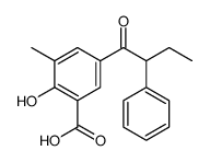 2-Hydroxy-3-methyl-5-(2-phenylbutyryl)benzoic acid Structure