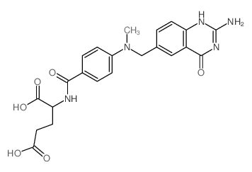 L-Glutamic acid,N-[4-[[(2-amino-3,4-dihydro-4-oxo-6-quinazolinyl)methyl]methylamino]benzoyl]- structure