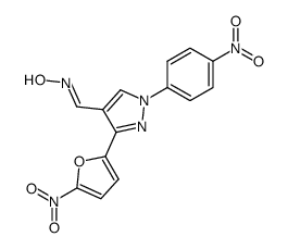 3-(5-nitro-furan-2-yl)-1-(4-nitro-phenyl)-1H-pyrazole-4-carbaldehyde oxime Structure