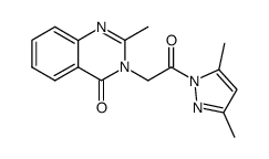 3,5-dimethyl-1-[(2-methyl-4-oxo-4H-quinazolin-3-yl)-acetyl]-1H-pyrazole结构式