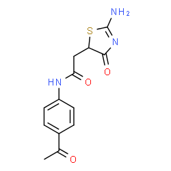 N-(4-acetylphenyl)-2-(2-imino-4-oxothiazolidin-5-yl)acetamide Structure