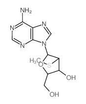 5-(6-aminopurin-9-yl)-2-(hydroxymethyl)-4-methylsulfanyl-oxolan-3-ol Structure
