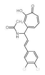 Acetamide,N-[3-(3,4-dichlorophenyl)-1-(6-hydroxy-5-oxo-1,3,6-cycloheptatrien-1-yl)-2-propen-1-yl]- Structure