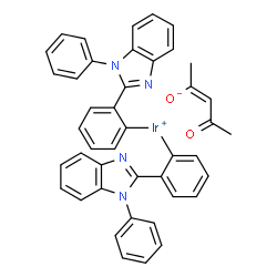 (2,4-戊二酮酸-kO,kO')双[2-(1-苯基-1H-苯并咪唑-2-基-kN3)苯基-kC]铱结构式