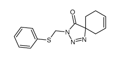 3-((phenylthio)methyl)-1,2,3-triazaspiro[4.5]deca-1,7-dien-4-one结构式