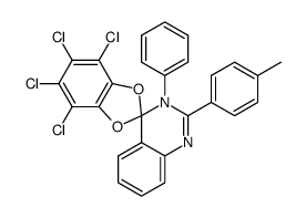 4,5,6,7-tetrachloro-2'-p-tolyl-3'-phenyl-spiro[1,3-benzodioxole-2,4'(3'H)-quinazoline]结构式