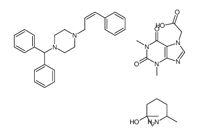 6-amino-2-methylheptan-2-ol,1-benzhydryl-4-[(E)-3-phenylprop-2-enyl]piperazine,2-(1,3-dimethyl-2,6-dioxopurin-7-yl)acetic acid Structure