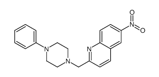 6-硝基-2-[(4-苯基-1-哌嗪)甲基]喹啉结构式
