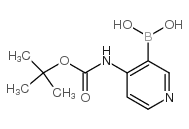 {4-[(叔丁氧基羰基)氨基]吡啶-3-基}硼酸结构式