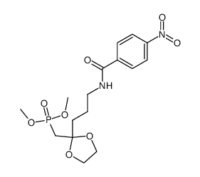 dimethyl N-(p-nitrobenzoyl)-5-amino-2-oxopentanephosphonate ethylene ketal结构式