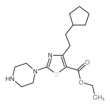 4-(2-环己乙基)-2-(1-哌嗪基)-5-三唑羧酸乙酯结构式