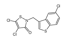 4,5-dichloro-2-[(5-chloro-1-benzothiophen-3-yl)methyl]-1,2-thiazol-3-one结构式